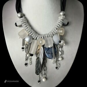 💖 Mixed Media Asymmetrical Statement Necklace 💖